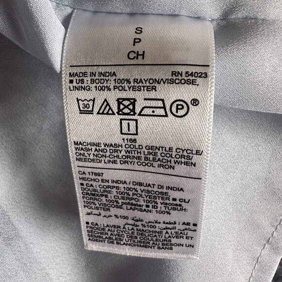 Old‎ Navy Dress Womens S Blue Ditsy Floral L/S Tie Neck Smocked Boho Romantic - Picture 6 of 15